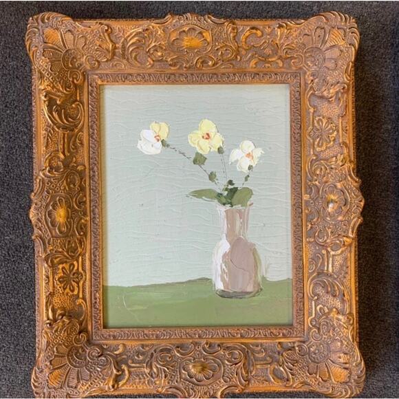 4 Vintage Ornate Gold Wood Frame Oil Painting - Picture 5 of 10